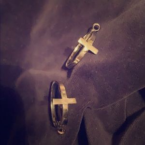Cross Hoop Earrings